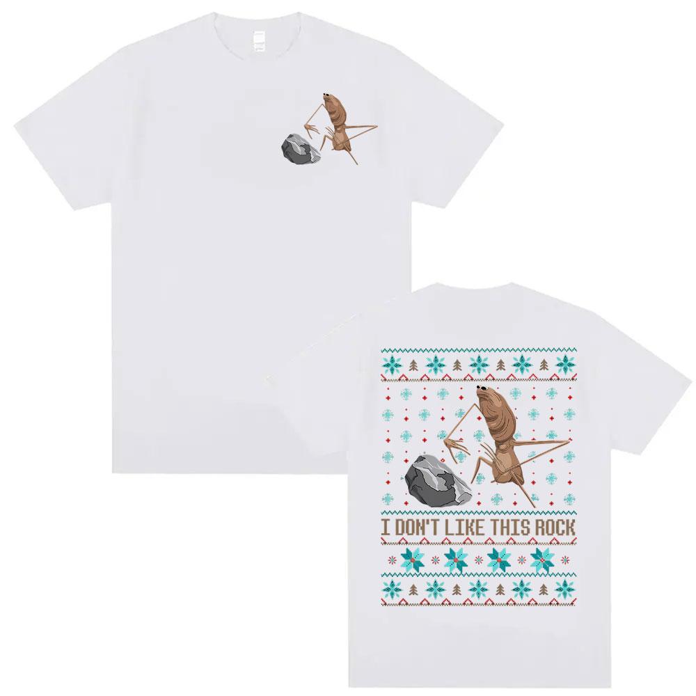 Funny Marcus Worm Pattern Tshirt I Dont Like This Rock Tshirt 2026 New Mens Womens Fashion Retro Humorous Loose Tshirt S