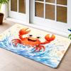Decorative Crab Print Doormat Ocean Waves Beach Mat Tropical Sea Life Entryway Rug Entrance Decoration Home Decor Gift Mat
