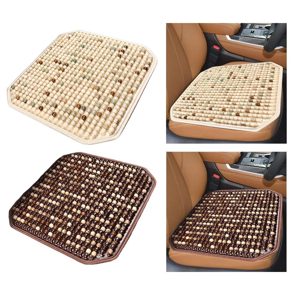 Wood Beaded Seat Cover Cooling Mat Decoration Multipurpose Summer Car Interior Accessory for Office Chair Sedan