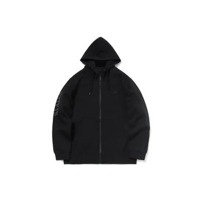 Li Ning Sports Basketball Series Einfarbig Offene Vorderseite Lässiger Langarm-Hoodie Herren-Hoodies Schwarz AWDR055-3
