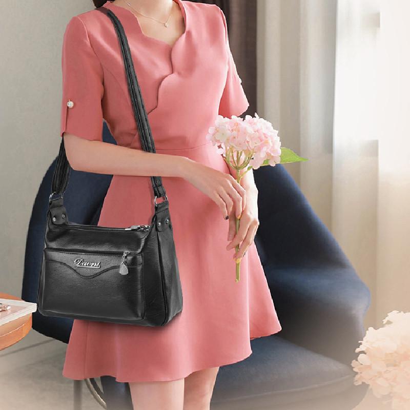 Middle-aged Women's Bag 2023 New Style Fashionable Mom Large Capacity Soft Leather Shoulder Crossbody Bag