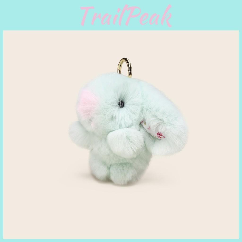 Keychain Bunny Plush With Flower Print For Bag Pendant Decoration Gift Kids