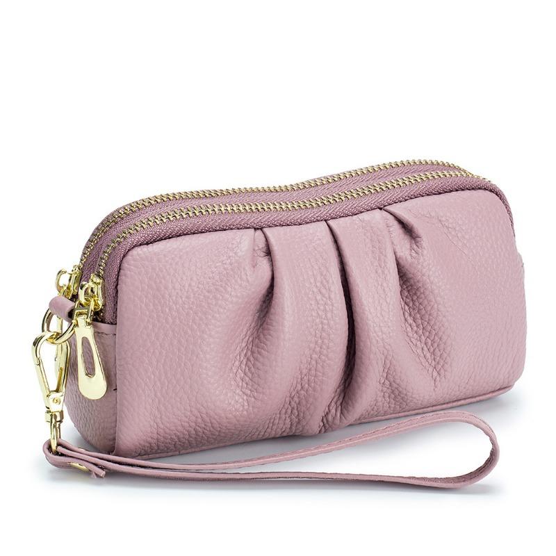 Women's Hand Bag Double Zipper Premium Wallet Mobile Phone Bag