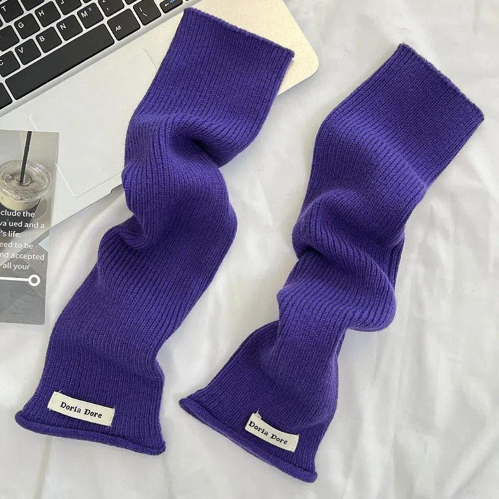 Korean Style Knitted Warm Sleeves Solid Color Warm Arm Covers Hand Covers Woolen Arm Gloves Girls