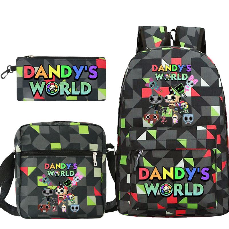 Dandy's world hot-selling children's backpack set, primary and secondary school bag, shoulder bag, casual pencil bag.
