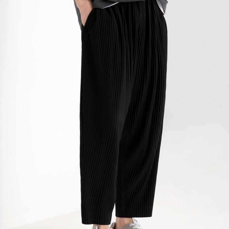 Pleated Pants Men's Pleated Drape Elastic Radish Pants Casual Japanese Men's Nine-point Pants