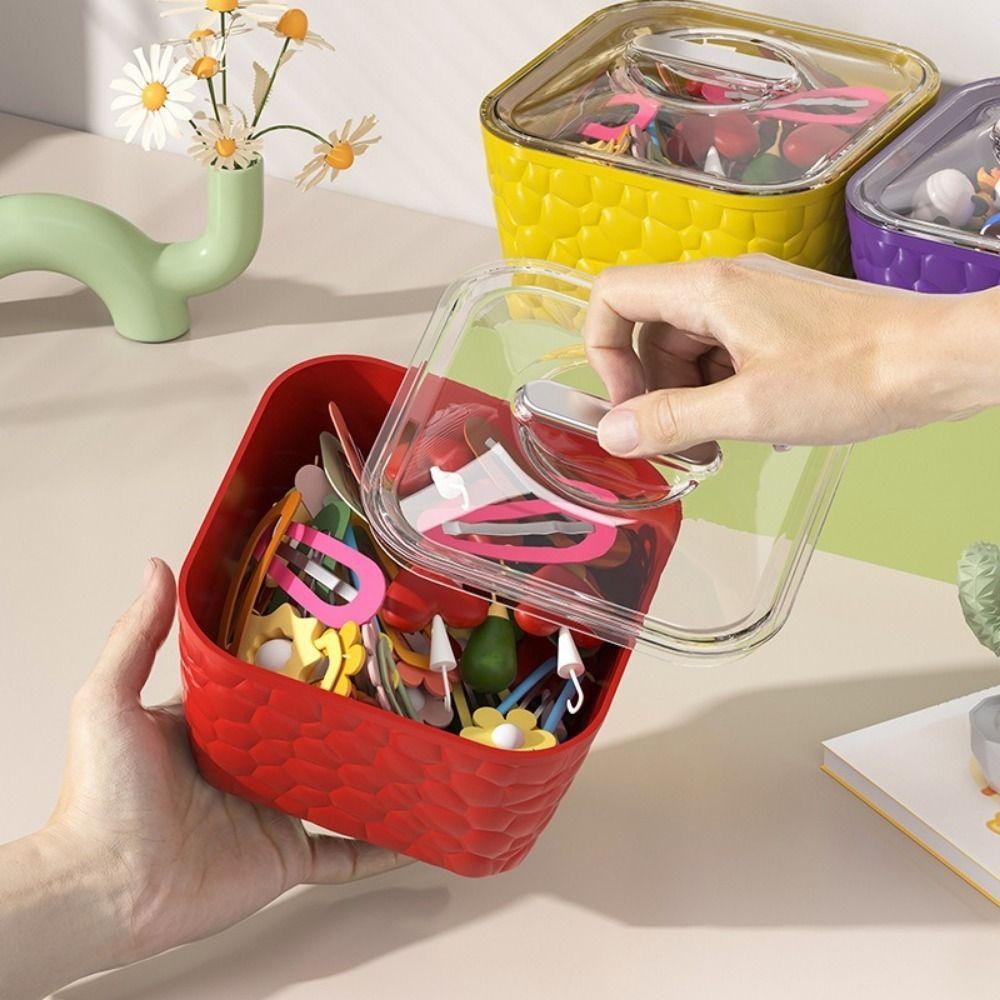 Dust-proof Hair Accessory Storage Box Plastic Laundry Pods Container  Hair Clip Storage