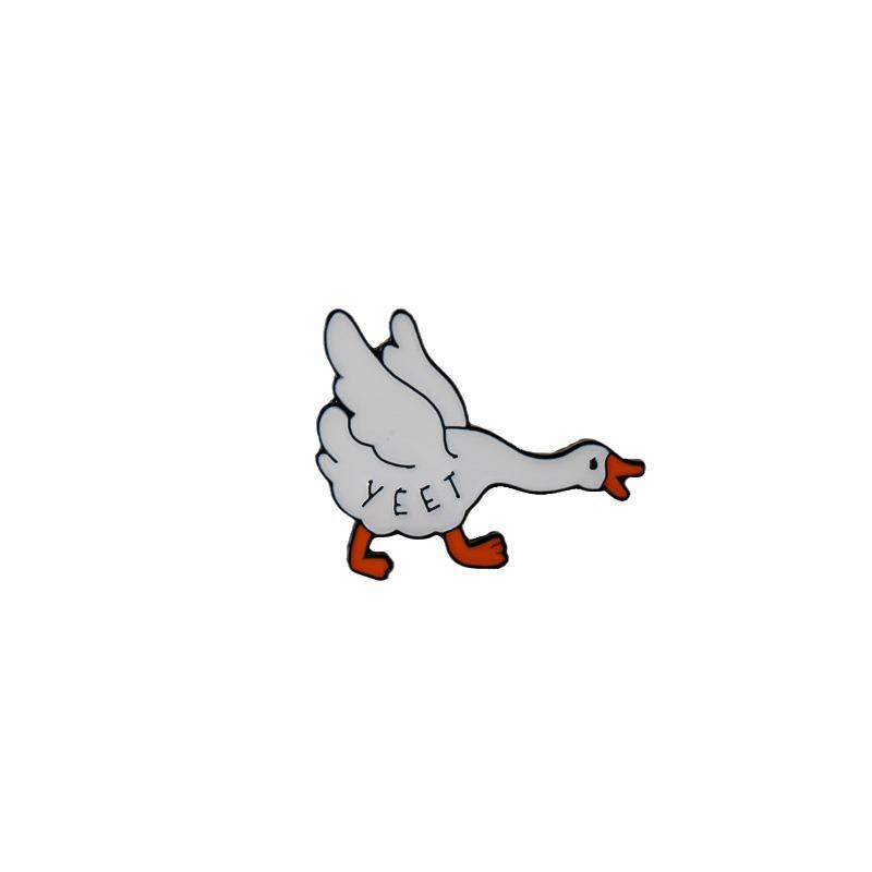 Urocza Broszka Kaczuszka z Kreskówki – Kreatywne Metalowe Akcesoria do Odznak