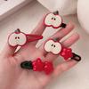 4Pcs Girl Hairpin Red Fruit Slice Decor Hair Clips Smooth Surface Rounded Edges Lightweight Hair Pins Hair Accessories