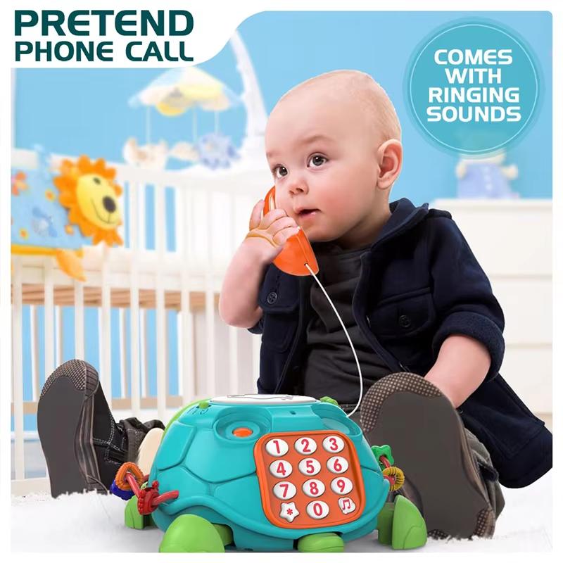 Giocattoli per Bambini 6-18 Mesi Tartaruga Musicale Gattonante Luce Suono Giocattolo Musicale Bambina Bambino Apprendimento Precoce Giocattoli Educativi Regali per Neonati Bambini Piccoli