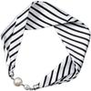 Breathable Material Floral Print Scarf Magnetic Pearl Buckle Necklace