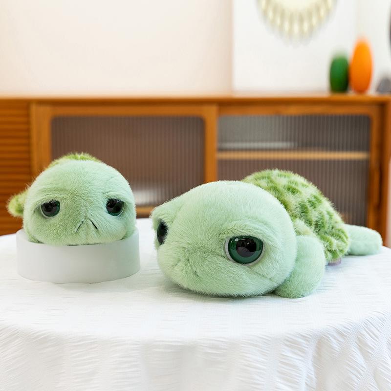 Adorable Big-Eyed Green Turtle Plush Toy Pillow - Perfect Children's Gift