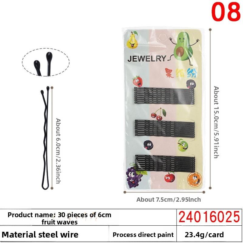 Black Steel Wire Hair ClipsHair Accessories Flow-painted One-piece Clips Small Hair Clips for Girls' Broken Hair