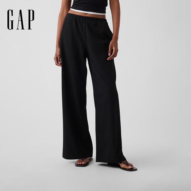 GAP Women's Casual Straight-Leg Elastic Waist Trousers