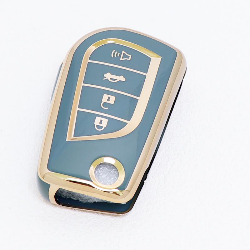 Auto Shell Holder Protector Fob For Toyota Highlander Camry RAV4 Aygo Yaris Keychain 4 Button Soft TPU Car Flip Key Cover Case