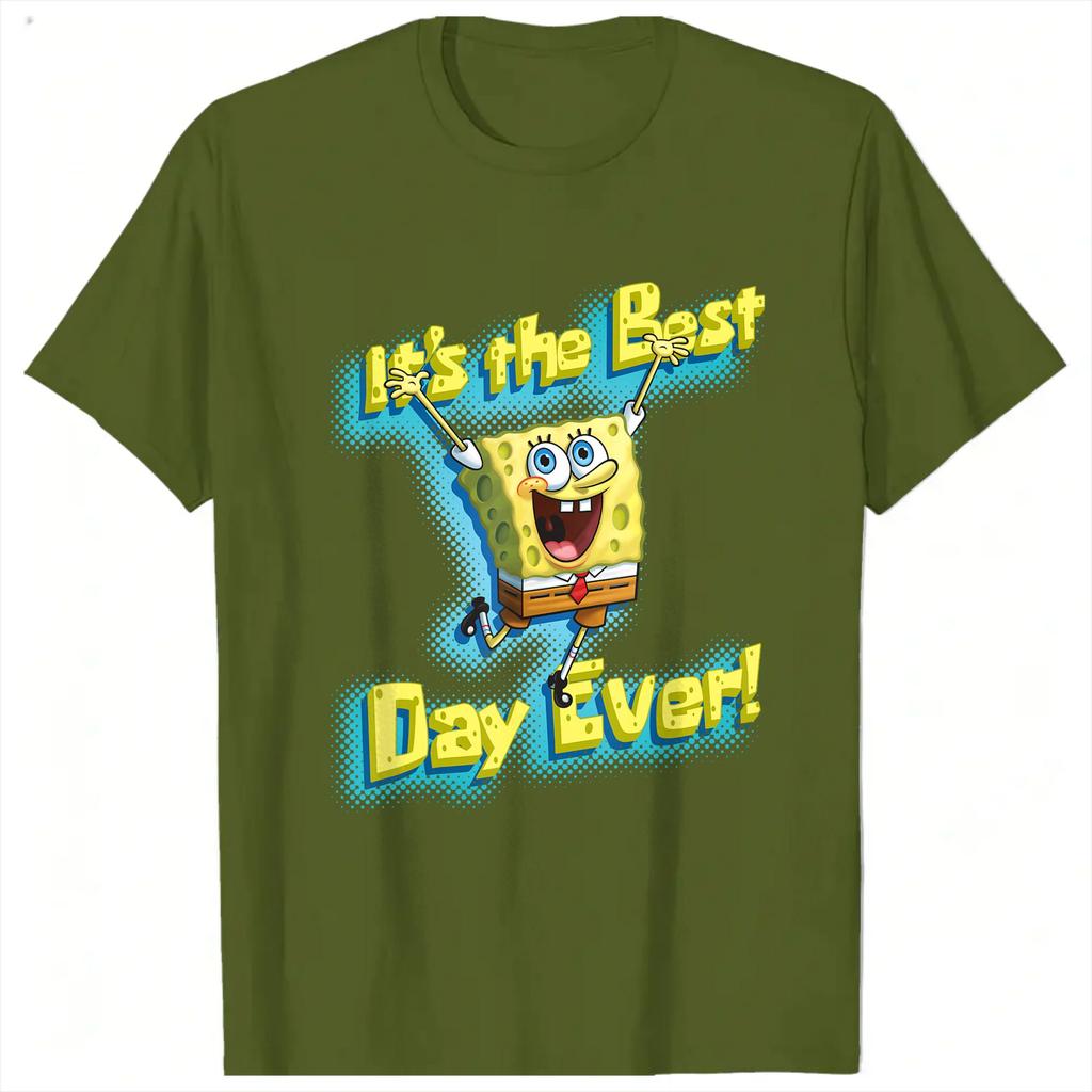 Spongebobs Its the Best Day Ever TShirts Unisex Novelty 100 Cotton Tee Shirt Crewneck Short Sleeve T Shirts Unique Clothing