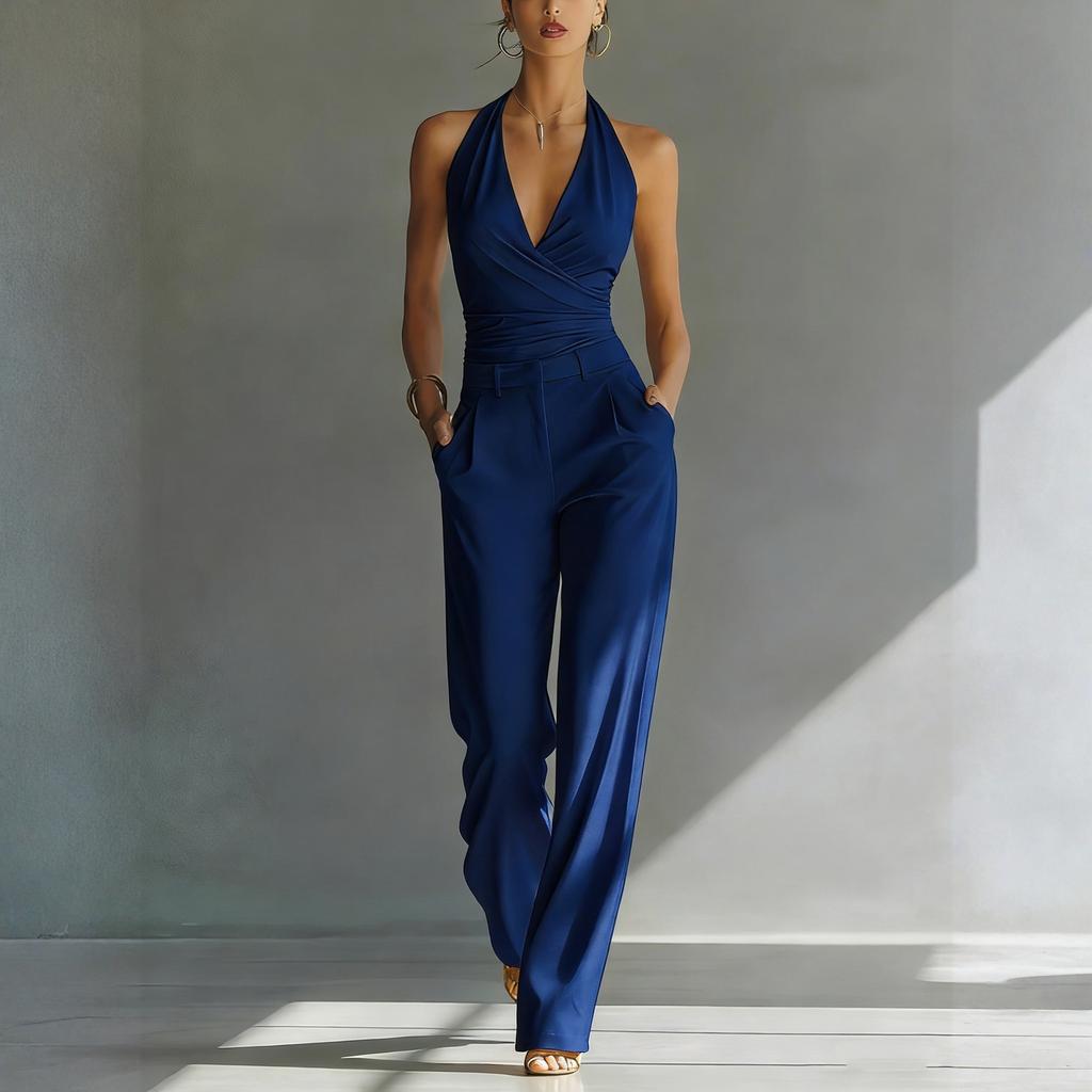 Pantaloni Monopezzo Casual alla Moda da Donna -colore