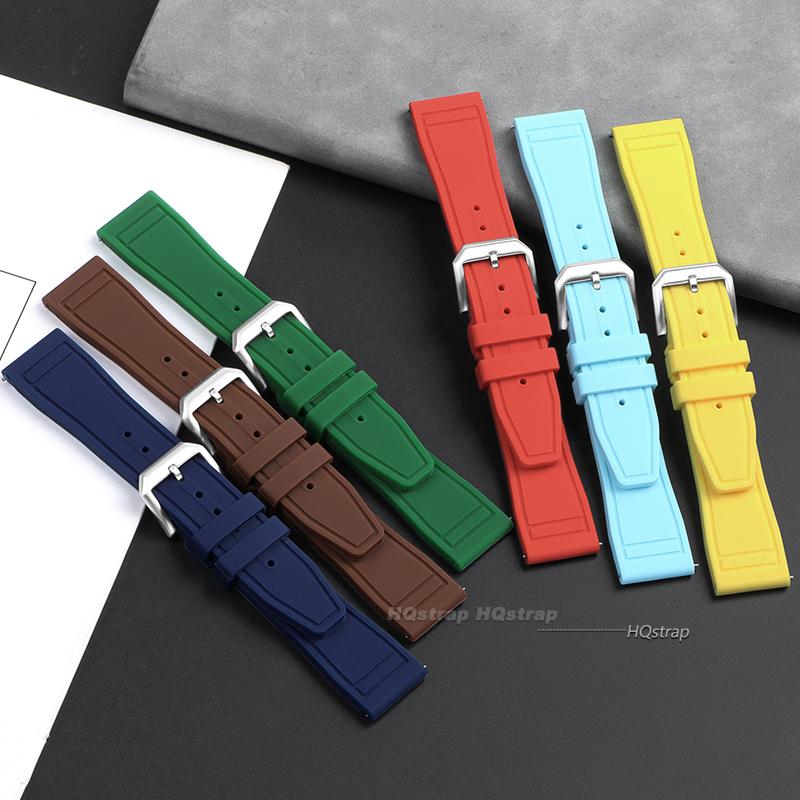 Rubber Strap for IWC Watchband for Big Pilot for Portugieser Women Men Quick Release Waterproof Sport Watch Band 20mm 21mm 22mm