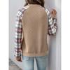 Women S Vintage Casual Loose Fit Plaid Patchwork Long Sleeve Sweatshirt