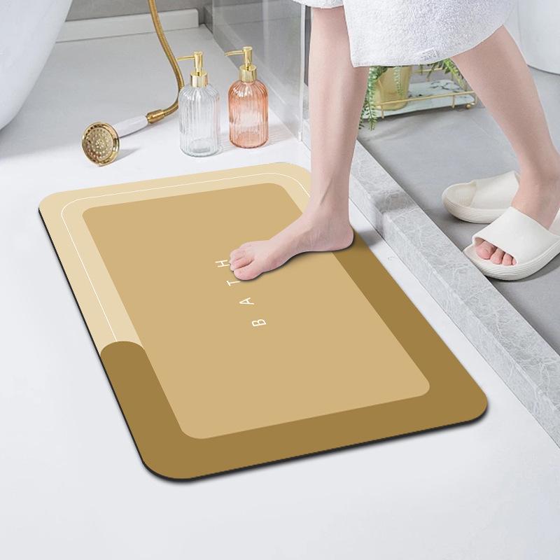 Non-Slip Diatomaceous Earth Bath Mat - Quick Dry, Dirt-Resistant, High Absorbency