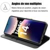 Coque - E.F.CONNECTION - Pour Xiaomi Redmi Note 14 Pro 5G - Synthécuir Noir - 2 Verres Trempés - Antichoc