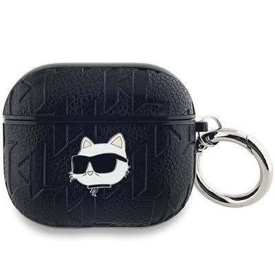 Etui Do AirPods 3 Karl Lagerfeld Monogram Choupette Head Czarne