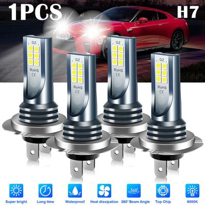 Auto H7 LED žárovka do světlometu Vysoce výkonná světla do auta Super jasné žárovky do mlhových světel Automatické dálkové potkávací světlo 6000K bílé LED světlo 12/24V