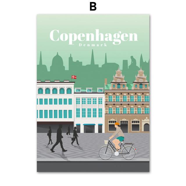 City Map Poster London New York Paris Spain Nordic Wall Art Canvas Painting Wall Pictures For Living Room Home Decoration No Frame