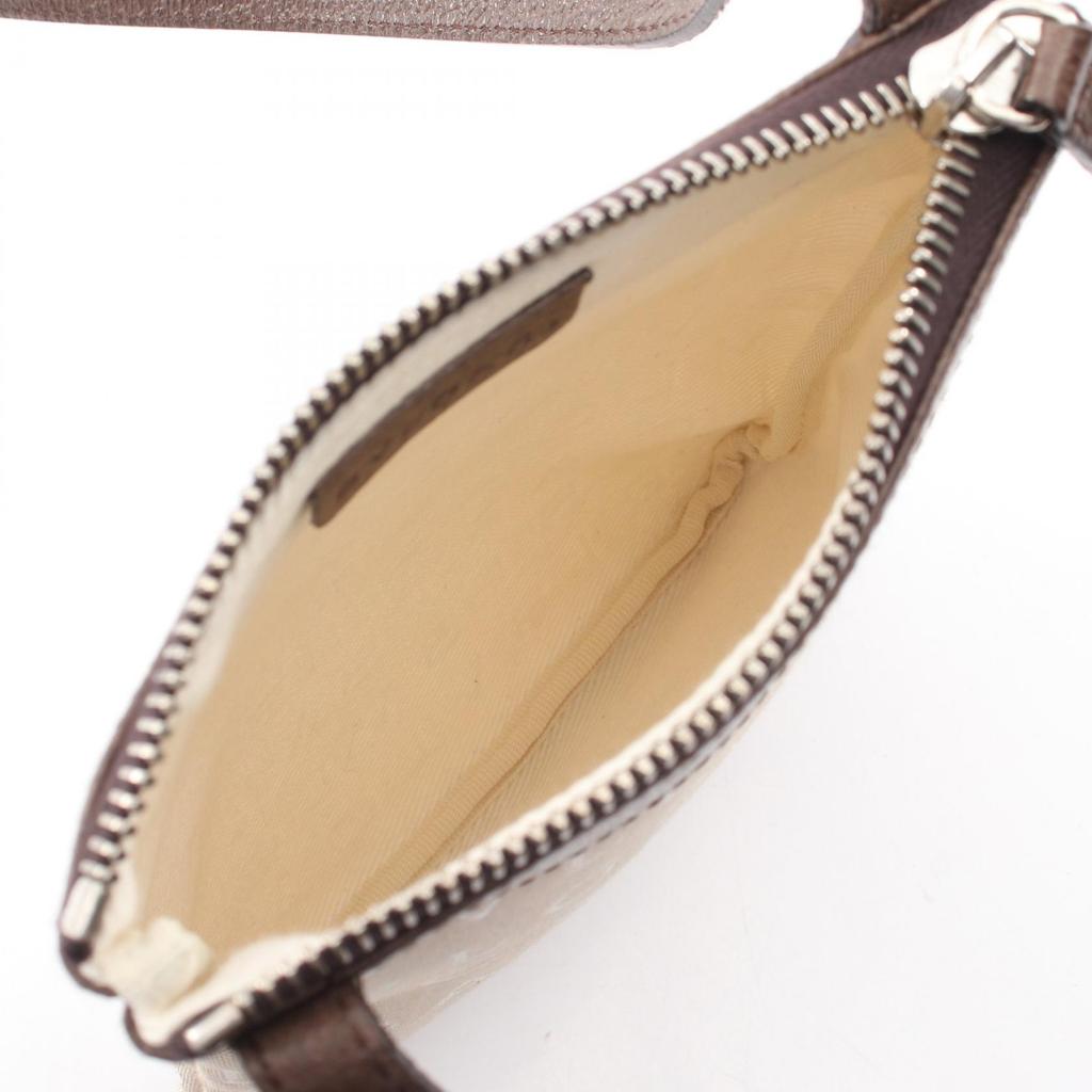 Used BVLGARI Logo Mania Shoulder Bag Canvas Leather Beige Brown Used Women