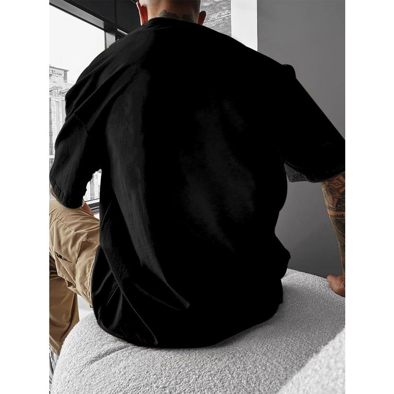 European sizes Men'S European and American Fashion T-Shirt | "NEVER ERSTIMATE ME" Graffiti Print, Suitable for Daily Outings, Outdoor Sports