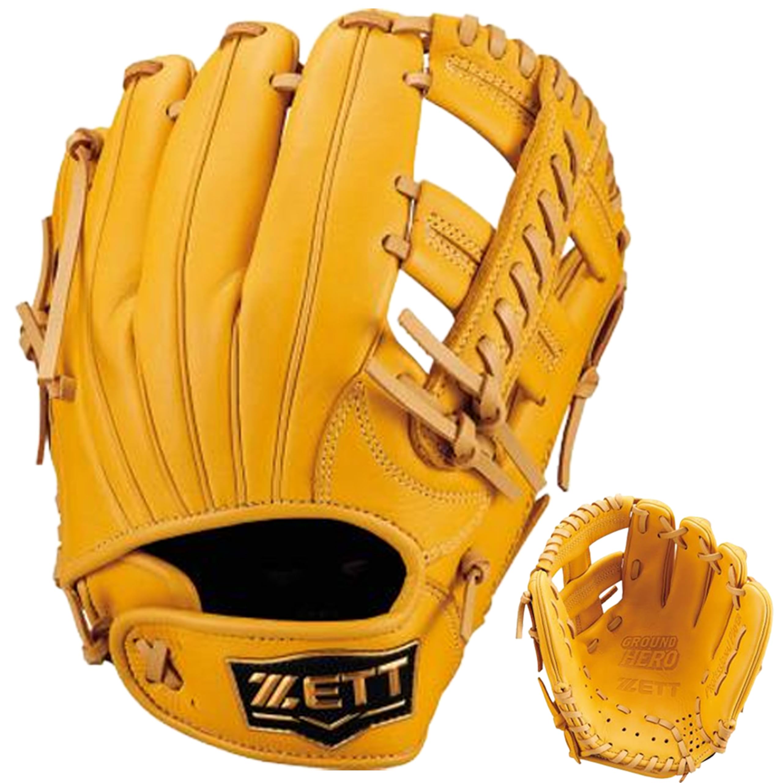 

ZETT Youth Softball Ground B BJGB76535F Glove, Hero, All-Around, T-Yellow/Pastel (5432), Size M,