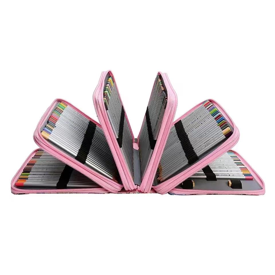 Barevné Květiny 200/252 Děrový Penál Záclona Kreativní Skica Multifunkční Velkokapacitní Kreslení Studentský Set Penálu