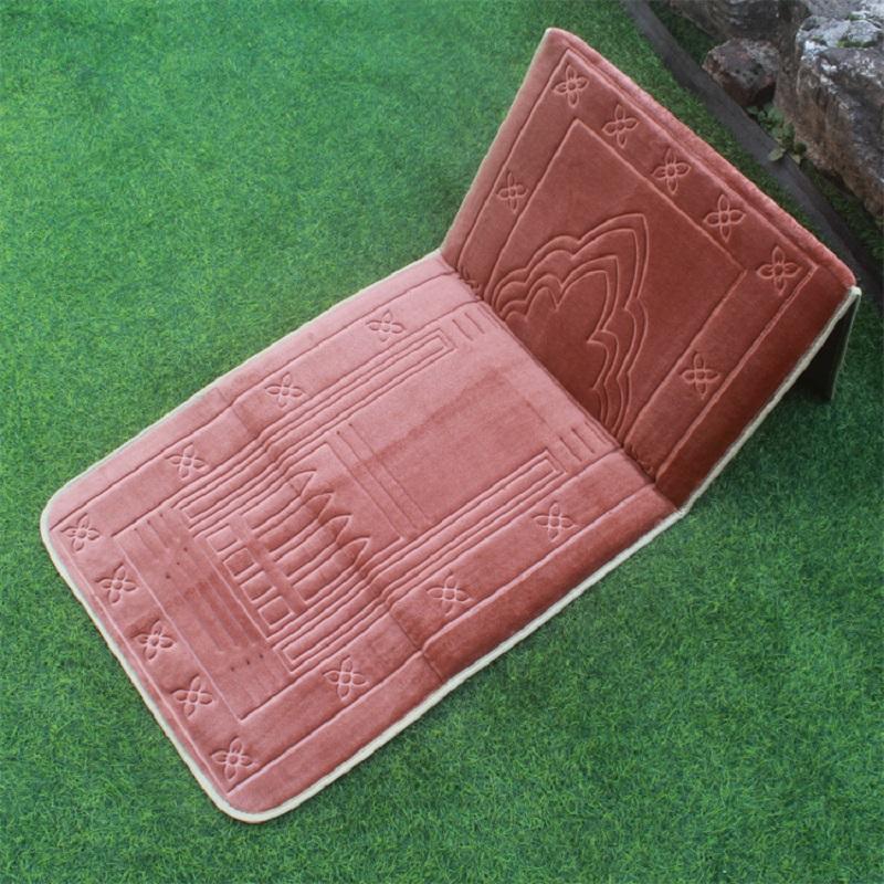 

High Quality Muslim Prayer Rug Polyester Portable with Backrest Foldable Worship Blanket Home Travel Outdoor Mat Picnic Cushion кавовий