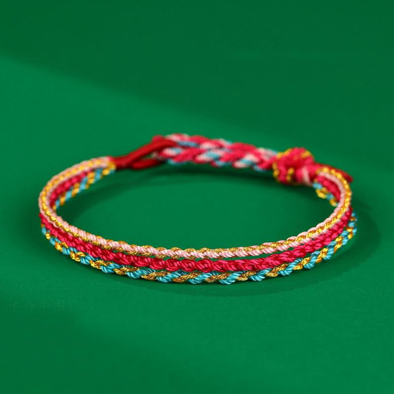Noter Nowy Chiński Styl Bransoletka na Szczęście dla Kobiet Mężczyzn Ręcznie Robiona Regulowana Lina Medytacyjna Uzdrowienie Bransoletka Rekreacyjna Pulseria