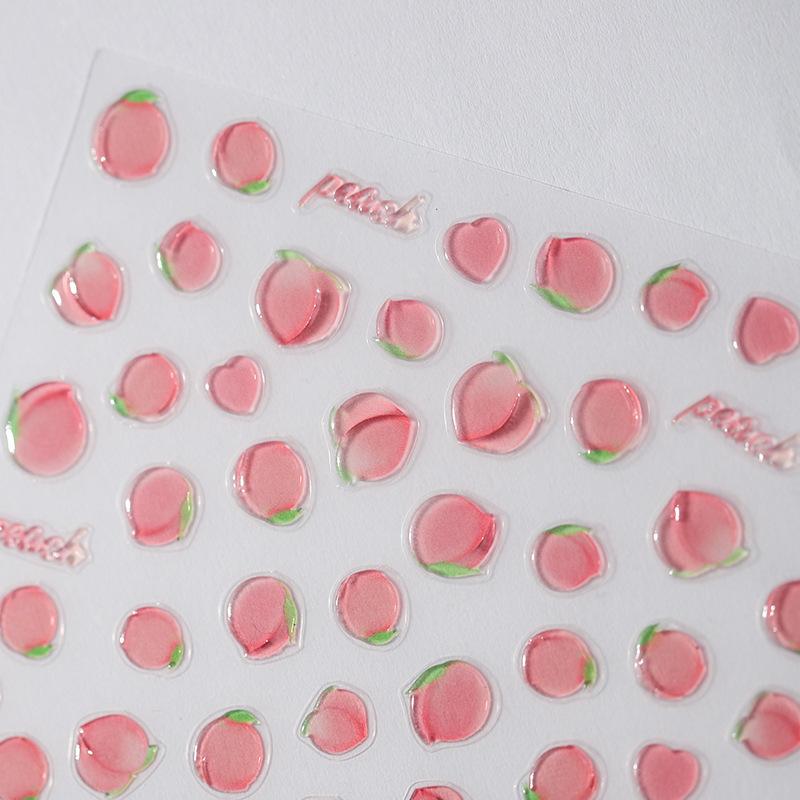 Fruit Party Nail Art Sticker Pineapple Pitaya Kiwi Fruit Apple Watermelon Strawberry Orange Pomegranate Peach Fig Manicure Decal