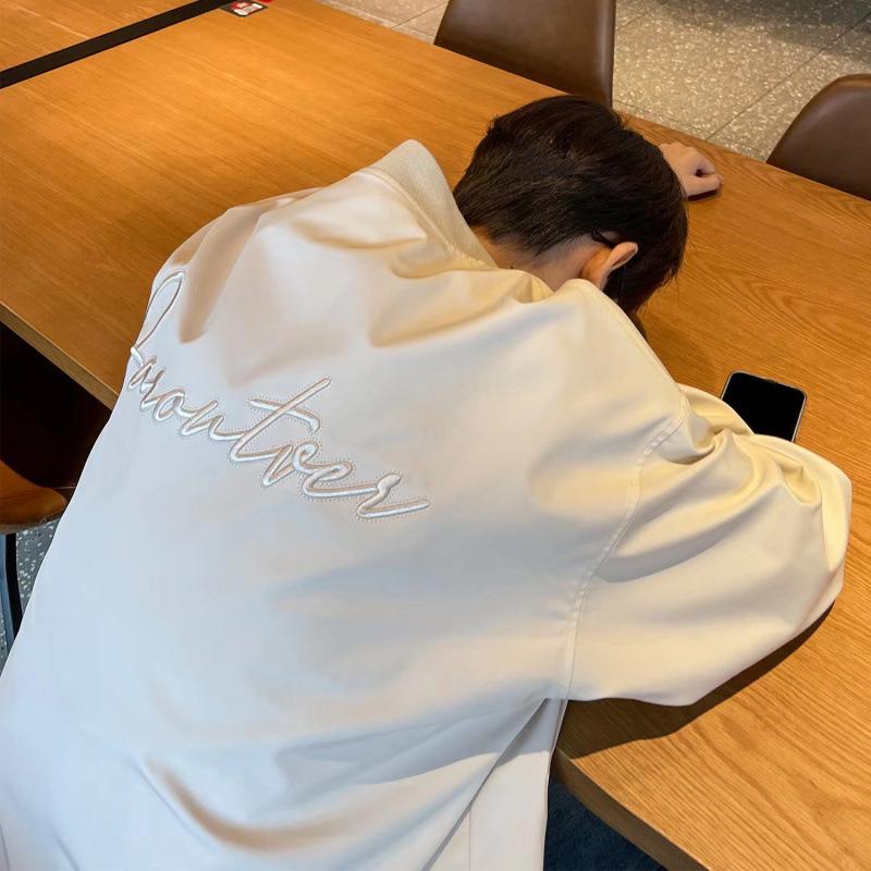 Baseball Jacket Men's Spring American Trendy Brand Stand-up Collar Bomber Jacket Thin