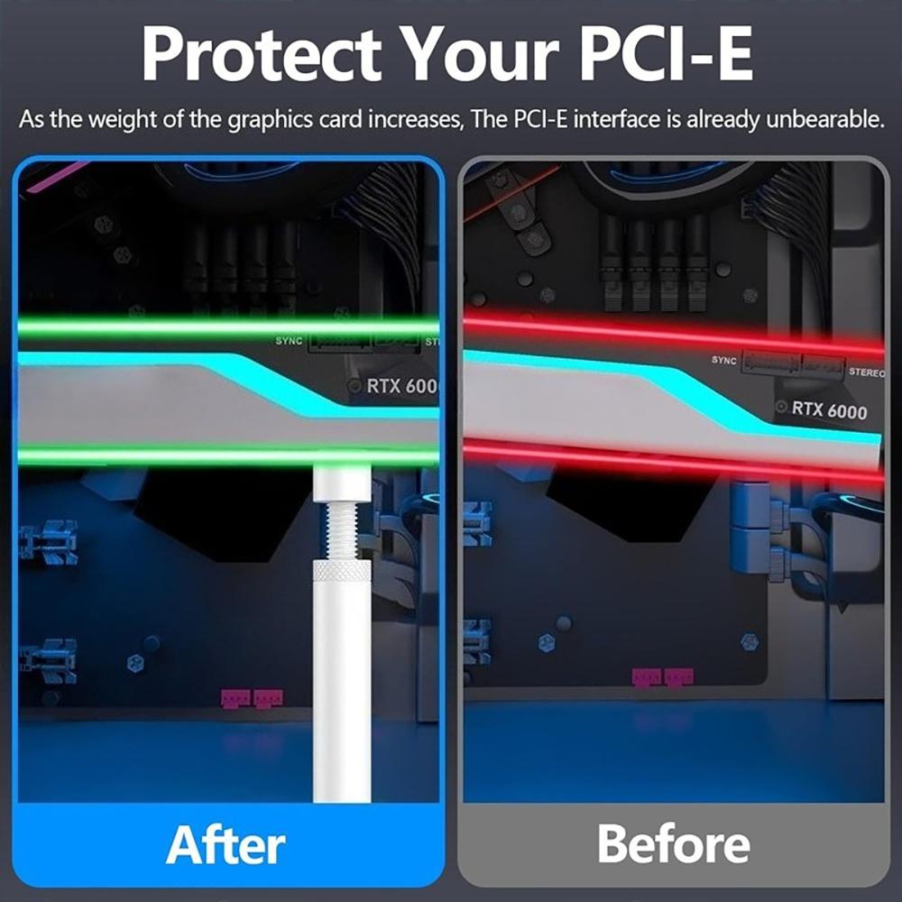 Graphics Card GPU Support Bracket Anti Sag Holder Stand Video Card Sag Holder for PC Gaming Desktop Vertical Telescopic Rotating