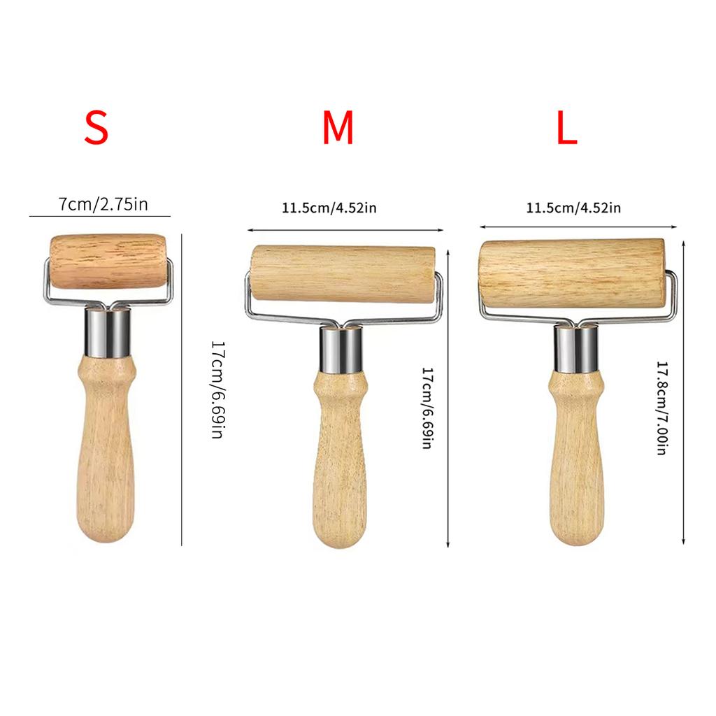 1PC Dough Baking Roller for Pizza Baking; Small Wooden Rolling Pin; Non-stick; Household Kitchen Utensil.