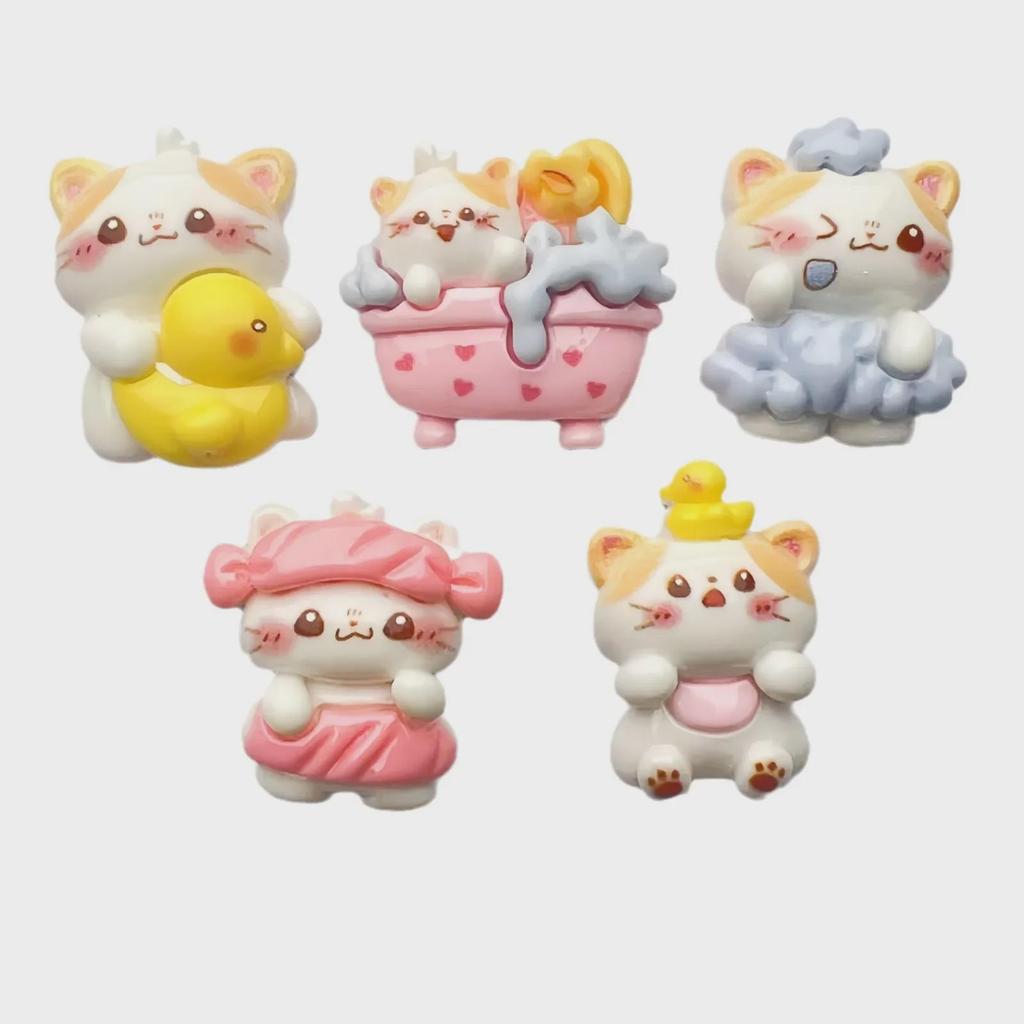 Roztomilé koťátko bublinková koupel kreslená sponka do vlasů DIY pryskyřičné doplňky