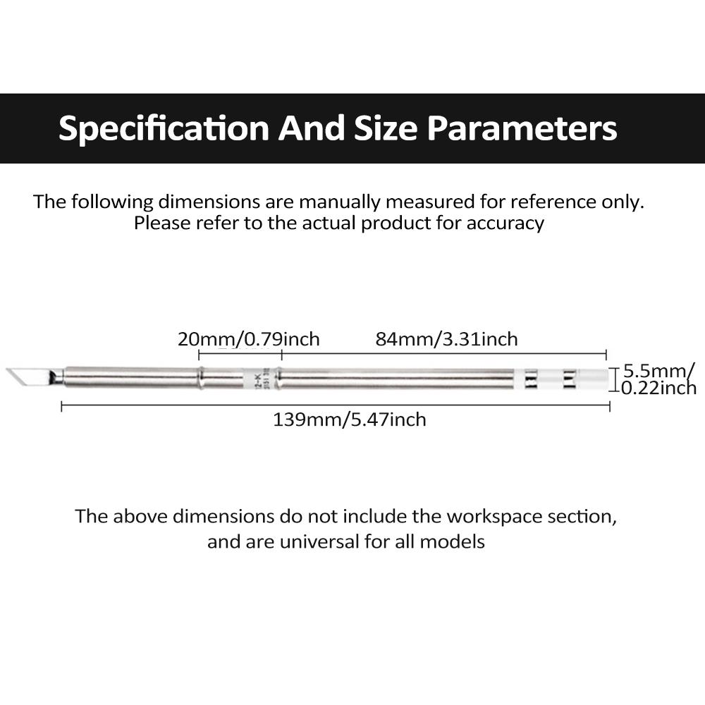 

Металлические паяльные жала T12 Паяльное жало Замена Пайка Сварка Запасной Набор жал Электрический паяльник серебряный