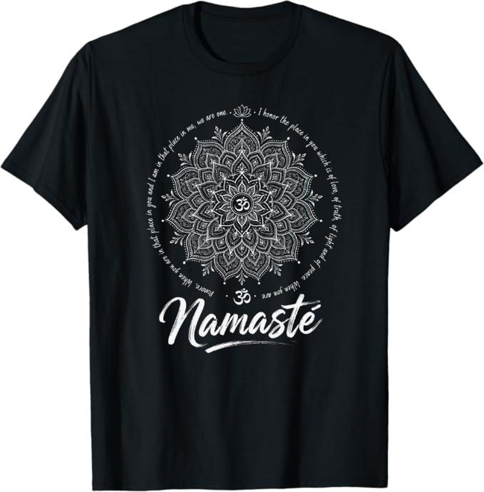 Namaste I Honor the Place in You Mandala Yoga T-Shirt, Spiritual Yoga Lover Gift, Meditation Zen Mandala Graphic Tee XL