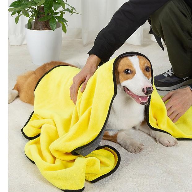 Thickened Quick-Dry Pet Towel - Non-Stick, Super Absorbent for Dogs & Cats Bathing