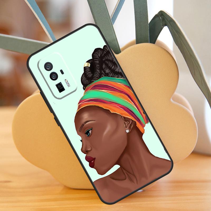 Beautiful Black Afro Girl Case For POCO X3 X6 F6 Pro M6 X5 F3 F5 M5s Xiaomi 13 14 Ultra 12 Lite 11T 12T 13T Pro Cover