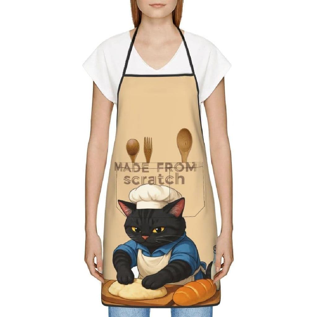 Women Men Aprons Bib Chef Baking Aprons with Pockets for Decor Kitchen BBQ Baking Grilling Cooking