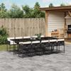VidaXL Garden Dining Set 11 Pcs Cushions Black Braided Resin 3278057
