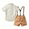 Baby Boys Short Sleeve Romper and Shorts Set for Summer Everyday Wear
