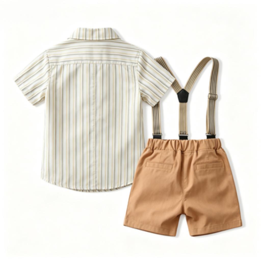 Baby Boys Short Sleeve Romper and Shorts Set for Summer Everyday Wear