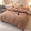 4pcs/set European-style Simple and Modern Solid Color Embroidered Quilt Bedding Bed Skirt Set Bedding Set Comfortable Soft Four-piece Set