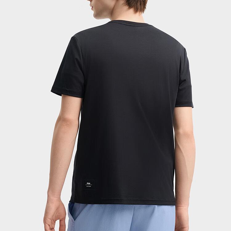 FILA Heritage Fashion Casual Logo Cotton Short Sleeve T-Shirt Men Tops Black F11M438104F-BK
