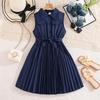 2026 Spring/Summer Kids' Academy Style Sleeveless Pleated Dress